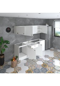 Resim Kenzlife Hazır Mutfak Seti Nayakan Byz 240 Cm Genişlik Üst Tezgahsız Ankastre Fırın Modüllü 