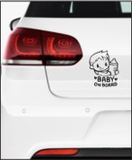 Resim UBGA GIFT Arabada Bebek Var 17 X 14 cm Araç Sticker (siyah) 