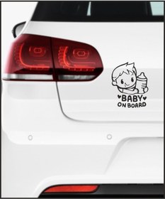 Resim UBGA GIFT Arabada Bebek Var 17 X 14 cm Araç Sticker (siyah) 