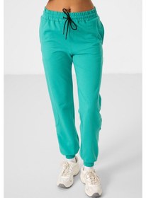 Resim Deniz Yeşil O Yaka Basic Oversize Kadın Eşofman Tunik Takım - 95347 Yeşil 