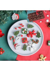 Resim 12 Göz Gingerbread Man ve Baston Şeker Silikon Çikolata Kalıbı 
