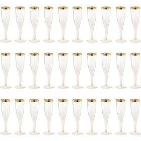 Resim Suntek 30 Paket Bardak Şampanya Flütleri Etkinlikler Altın " 