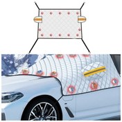 Resim Sones Suıtu R-3945 Araba Kış Ön Cam Kar Kalkanı Buz Çözme Güneşlik Kalınlaşmış Araba Giyim, Stil: 12 Mıknatıs Yorgan 