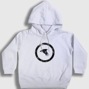 Resim Presmono Unisex Çocuk Beyaz Bird Katatonia Kapüşonlu Sweatshirt 