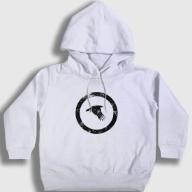 Resim Presmono Unisex Çocuk Beyaz Bird Katatonia Kapüşonlu Sweatshirt 