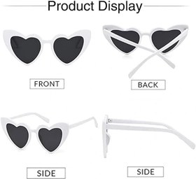 Resim Beyaz Renk Kalp Şekilli Parti Gözlüğü 