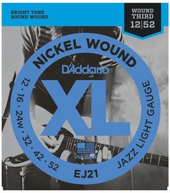 Resim D'Addario EJ21 XL Nickel Elektro Gitar Teli - Jazz Light (12-52) 