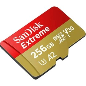 Resim Sandisk Extreme 256GB 190/130MB/S Microsdxc A2 V30 Aksiyon Kamera Drone Hafıza Kartı SDSQXAV-256G-GN6MN 