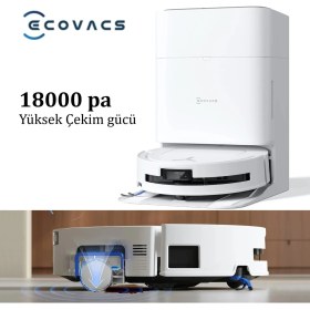 Resim Ecovacs 18000PA Zerotangle 3.0 Ozmo Roller Gerçek Zamanlı Mop Yıkama 75°c Sıcak Sulu Omnı Robot Süpürge 