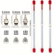 Resim 12 adet set 0,2 / 0,3 / 0,5 mm Hava Tabancası Ucu İğne Hava Tabancaları Sprey Tabanca Boya Püskürtme Püskürtücü Yedek Parçalar Aracı Aksesuarları 