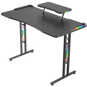 Resim TM-GD27-T-RGB T Ayak Double Top Karbon Fiber E-Spor Oyuncu Masası 