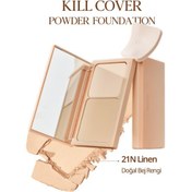 Resim Clio Kill Cover Hafif Yapılı Pürüzsüz Mat Bitişli Pudra Fondöten 21N Linen 