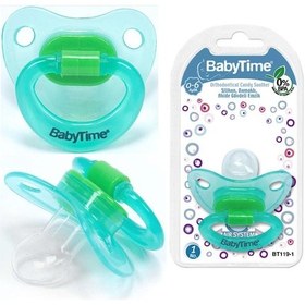 Resim Babytime Silikon Damaklı Koruyucu Kapaklı Akide Gövdeli Emzik N.2 Çok Renkli 