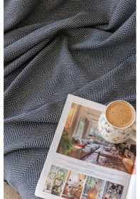 Resim Antrasit-gri Koltuk Örtüsü Balıksırtı Desen 180 210 Antrasit-gri 