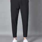 Resim Erkekler için Yazlık Rahat Düz Paça Pantolon - Nefes Alabilen Ice Sliky Fiber Kumaş, Elastik İpli Bel, Hafif ve Çabuk Kuruyan Dış Mekan Aktiviteleri, Spor Salonu, Günlük Giysi, Tek Renk Tasarım, Esnek Kumaş, Rahat Kesim, Spor Tutkunları İçin 