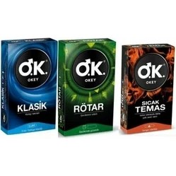 Resim Okey Prezervatif Klasik 10 Lu + Rötar 10 Lu + Sıcak Temas 10 Lu 