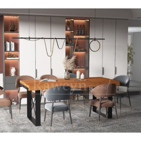 Resim deryawood Raweyn Masif Ahşap Lotus Toplantı Masası 110*300*76 Cm 