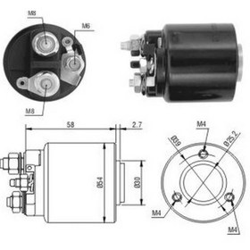 Resim ZM 12v Marş Otomatiği Valeo Tipi (3 DELİK) M6 Sağ 