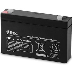 Resim Ttec 6 Volt 7A Akü - 6V 7 Ah Bakımsız Kuru Akü 2024 Üretim 