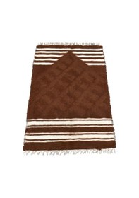 Resim Kilim Antik El Dokuma Yün Namazlık Seccade Tiftik Siirt Battaniyesi 0015 - Yeni - Kahverengi 