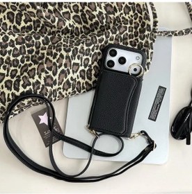Resim Topshop1 Siyah iPhone Uyumlu 17 İçin Çok Fonksiyonlu Liçi Desenli Kartlık Cüzdan Aynalı 