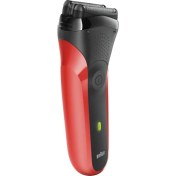 Resim Braun Series 3 300s Şarj Edilebilir Islak Ve Kuru Elektrikli Tıraş Makinesi, Kırmızı 