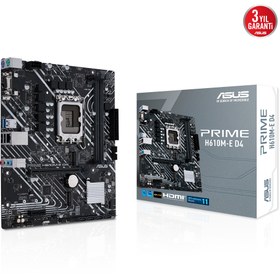 Resim ASUS PRIME H610M-E D4 INTEL H610 SOKET 1700 DDR4 3200MHz mATX GAMING ANAKART 