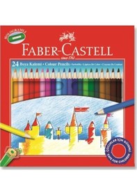Resim Faber Castell Faber-Castell Karton Kutu Kuru Boya Kalemi 24 Renk Tam Boy 