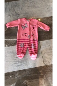 Resim ZİNET TAKI Baby Bonette Kedili Pembe Kız Bebek Tulum 