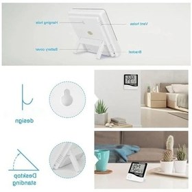 Resim Dijital Termometre Higrometre, Büyük Lcd Ekran, İç Mekan Kullanımı 