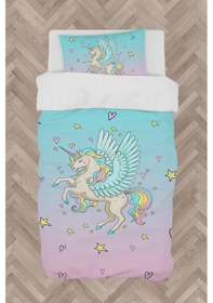 Resim Mekta Home Bebek Ve Çocuk Odası Uçan Unicorn Desenli Nevresim Takımı 