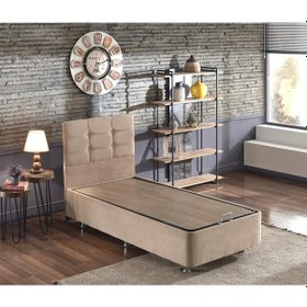 Resim Nironyatak Niron Polo Baza Ve Başlık Seti -100 x 200 CM Cm Tek Kişilik Sütlü Kahv 