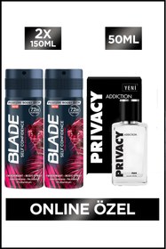 Resim Privacy Man Addiction Edt Erkek Parfüm 50 Ml + Blade Self Confidence Erkek Deodorant 2x150 Ml 