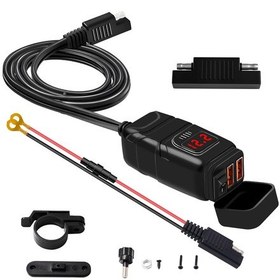 Resim Kırmızı Motosiklet Usb Şarj Cihazı Süper Hızlı Şarj Cihazı 