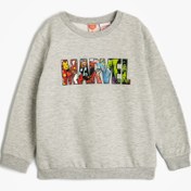 Resim Erkek Bebek Marvel Sweatshirt Lisanslı Uzun Kollu Bisiklet Yaka Pamuklu Şardonlu 