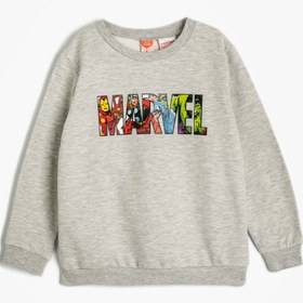 Resim Erkek Bebek Marvel Sweatshirt Lisanslı Uzun Kollu Bisiklet Yaka Pamuklu Şardonlu 