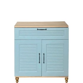 Resim Mavi Kapaklı Şifonyer Su Yeşili Renk Mdf Gürgen Ağacı Ayaklar Diğer 