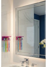 Resim Gri Yapışkanlı Çok Amaçlı Diş Fırçası Jilet Jiletlik Asacağı Askılığı Askılık Diş Fırçalık Banyo Organizer 