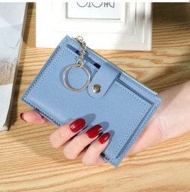 Resim Trendy Ultra İnce Bozuk Para Cüzdanı Çok Fonksiyonlu Kart Durumda Taşınabilir Blue Mavi 
