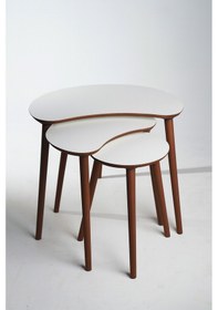 Resim Berlin Zigon Sehpa Ay Taşı Krem 