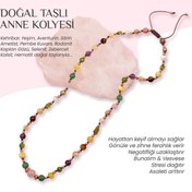 Resim OSMANLI DOĞAL TAŞ Doğal Taşlı Anne Kolyesi Kehribar, Zebercet, Pembe Kuvars, Ametist, Kaplan Gözü, Selenit, Sitrin 