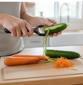Resim Solingen Çelik Küçük Boy Meyve Sebze Soyacak - Keskin Paslanmaz Soyucu Aparat Renkli 