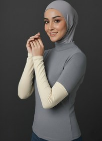 Resim Sonbaharmoda Kadın Tesettür Likralı Esnek Düz Penye Kolluk 