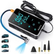 Resim Willowhaven Usb Şarjlı Kablolu Araba Bisiklet Top Pompası Dijital Göstergeli 18650 Lityum Pil 