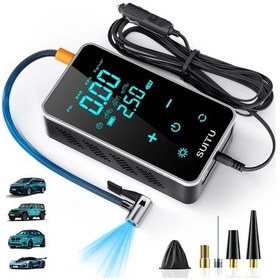 Resim Willowhaven Usb Şarjlı Kablolu Araba Bisiklet Top Pompası Dijital Göstergeli 18650 Lityum Pil 