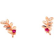 Resim Mode Silver Yaprak Motifli Rose Gold Gümüş Küpe 