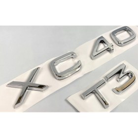 Resim EDEXPORT Volvo XC40 ve T3 Krom Bagaj Yazısı Seti 2'li 3M 3D ABS 