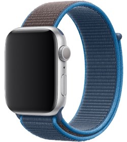 Resim Apple Watch Uyumlu Spor Loop Kordon Kaya Mavi - 38 - 40 - 41 - (42-Watch-10 - 11)mm M/L 