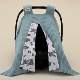 Resim Puset Örtüsü - Çift Taraflı - Petrol Mavisi Petek - Araçlar 