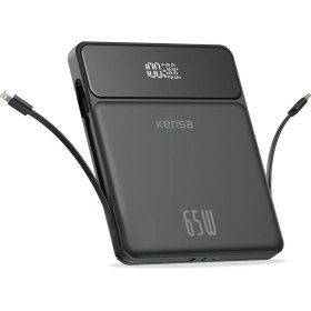 Resim Kensa 65W Kendinden Kablolu Turbo Hızlı Şarj Power Bank Macbook & Notebook Şarj Eder 65 Watt 20,000 Mah 